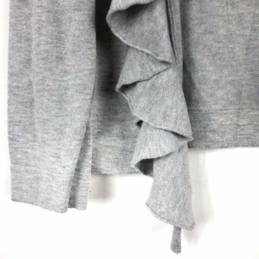 Cache Cropped Open Ruffle Front Cardigan Gray - Picture 3 of 8